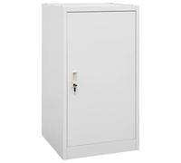QUAHEAS Saddle Cabinet Light Grey Steel 53 x 53 x 105 cm with Lockable Door, Height-Adjustable Saddle Holder and Hook for Space-Saving Storage of Riding Accessories in the Stable and Saddle Chamber