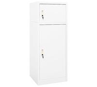 QUAHEAS Saddle Cabinet White Steel 53 x 53 x 140 cm with Lockable Doors, Height-Adjustable Saddle Holder and Hook for Space-saving Storage of Horse Accessories in the Stable and Saddle Chamber
