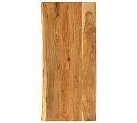 QUAHEAS Solid Acacia Wood Bathroom Vanity Top 140 x 52 cm, 2.5 cm Thick, Polished and Lacquered with Natural Wane Edge, Moisture Resistant, for Bathroom and Kitchen
