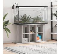 QUAHEAS Sonoma Aquarium Stand Grey Wood Material 120 x 40 x 60 cm Sturdy Base Cabinet with Storage Space and Shelf for Aquarium Accessories, Breeding, Terrarium, Living Room, Office, Hallway
