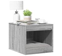 QUAHEAS Sonoma Cat Litter Tray Grey Wood Material 47 x 59 x 42 cm Stable Robust with Smooth Surface Versatile as Cat House Side Table or Storage Furniture for Home and Cat Comfort