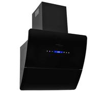 QUAHEAS Stainless Steel Wall Hood with 756 m3/h Extraction 60cm Width Black Includes Activated Carbon Filter and Aluminium Grease Filter Silent Cooker Hood for Wall Mounting in Modern Kitchen