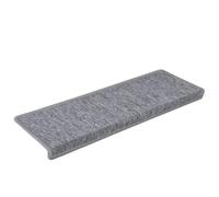 QUAHEAS Stair Mats Pack of 30 Light Grey 65 x 21 x 4 cm Rectangular Edge Stair Mat Non-Slip Self-Adhesive Washable with Step Sound Insulation for Wooden Stairs Indoor Safety