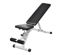 QUAHEAS Steel Training Bench with 5-Way Adjustable Backrest 133 x 41 x 47.5 cm for Strength Training, Muscle Building, Bench Press and Workout in the Home Gym, Fitness Equipment for Dumbbell, Barbell