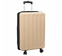 QUAHEAS Suitcase with Lock Champagne ABS Plastic Travel Suitcase 43 x 27 x 66 cm Trolley Hard Case with Wheels and Telescopic Handle for Business, Holidays and Weekends