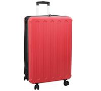 QUAHEAS Suitcase with Lock Red 50 x 30 x 76 cm ABS Plastic Hard Shell Travel Suitcase Trolley with TSA Lock and Telescopic Handle Lightweight Robust for Business, Holidays, Weekends and Flight