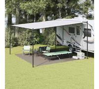 QUAHEAS Tent Carpet Light Grey 400 x 400 cm Polyethylene Weatherproof Tent Underlay Easy Foldable for Camping Outdoor Festival Trekking Hiking with Protection and Easy Cleaning