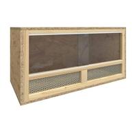 QUAHEAS Terrarium Wood Material 60 x 30 x 30 cm with Glass and Steel, Suitable for Small Animals such as Hamsters, Guinea Pigs, Rabbits, Rodents, Ideal as a Cage, Enclosure, Hutch, Aviary