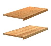 QUAHEAS Window Sills Pack of 2 Light Brown Solid Oak Wood 80 x 40 x 2 cm, Easy to Assemble for Indoor and Outdoor Use, Ideal for Renovation, Replacement, Repair, Protection and Insulation on the