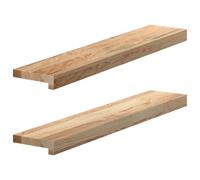 QUAHEAS Window Sills Solid Oak Wood 80 x 15 x 2 cm Untreated Interior Exterior Mounting Seal Bracket for Window Frame Repair Refurbishment Pack of 2