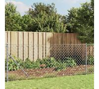 QUAHEAS Wire Mesh Fence Silver Galvanised Steel 1 x 10 m with Posts and Binding Wire Sturdy Fence Element for Garden Plot Fencing and Privacy Protection Outdoor