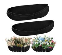 QuaHom 3PCS Hanging Basket Liner, Pre-Shaped Replacement Felt Liners for Garden Trough Planters, Black Non-Woven Fabric Wall Planters Window Box Flower Baskets for Indoor & Outdoor Plants (24in)