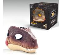 QuaHom Dino Mask Moving Jaw Hard Plastic - Realistic Dino Head Costume with Movable Mouth & Dinosaur Scream - Halloween Face Mask for Party Cosplay Props (Purple)