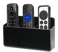 QUAHOO 3 Slot Remote Control Holder Wall TV Remote Holder Self Adhesive Marker Holder, Wall Pen Holder Stroage for Home Office School (Black)