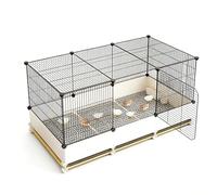 Quail Cage With Pull-Out Tray, Metal Wire Chicken Coops 1.4cm Wire Spacing 17cm Raised Guard Panel For Quail Chicks Ducklings And Small Poultry, Easy Clean Indoor Brooder House(White,105x45x58cm)