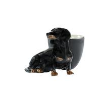 Quail Ceramics Dachshund Black/Tan Egg Cup
