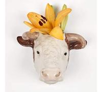 QUAIL CERAMICS HEREFORD BULL WALL VASE