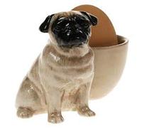 Quail Ceramics - Pug with Egg Cup - Fawn