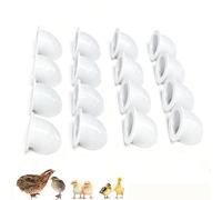 Quail Chick Port Feeder Compatible with DIY Bucket Pail Bin Container Coturnix - Set of 16 (1.75in)