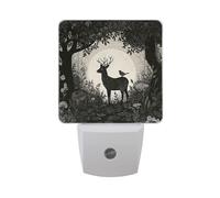 Quail Deer in The Forest Night Light Dusk to Dawn Sensor LED Night Dimmable Nightlight Lights Plug into Wall for Bedroom