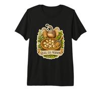 Quail Egg Morning Backyard Check Premium T-Shirt