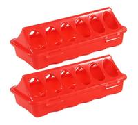 Quail Feeder - 2 Pieces, 6 Slot Lean Quail Feeder, Poultry Feeder, Parrot Feeder, Adjustable Bird Feeder, Easy Clean Poultry Feeder, Easy Clean Poultry Feeder