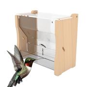 Quail Feeder - Acrylic Wood 22x7.8x14.2cm | Parakeet Feeder Box | Rutin Chicken Feed Box | Chick Feeders No Waste Quail Feeders For Blue-Breasted Quails, Budgies, Peony Parrots, Cockatoos, & Other Bir