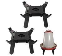 Quail Feeder and Waterer Leg Feet Riser - No Mess - Adjustable Various Tray Plate Size - Sturdy Four Leg Stand - Easy Setup and Clean - No Need for DIY Ideas for Mount or Hanging - 2x Pack - New 2024