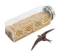 Quail Feeder - Clear Bird Food Dispenser, No Feeder | 4 Bear Feeding Ports, Bottle Shaped Chicken Feeder, Cage Mounted Feeder for Quails Budgies Parrots Finches Indoor Aviaries