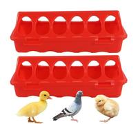 Quail Feeder, Quail Water Feeder - Poultry Feeder with 6 Compartments, 2 Pieces Poultry Drinkers for Pigeons, Parrots, Chicks, Quails, Ducks, Birds, Poultry, Feeding Bowl for Birds