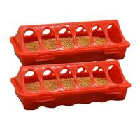 Quail Feeders No Waste - 6 Slots Pigeon Feeder, Quail Food Holder | Coturnix Quail Feeder No Spill Bird Feeder, Proper Feed Poultry Animal Feeders, Small Animal Feeder Efficient Bird Feeding Drinker