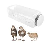 Quail Feeders No Waste, Poultry Feed Dispenser, Clear Chicken Food Dispenser, 4 Cute Bear Feeding Ports, Portable Bottle Shaped Birdfeeders, Cage Accessories for Quail Parrots Budgies