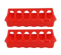 Quail Feeders No Waste - Poultry Feeder, Chick Dispenser | 6 Hole Feeding Tray for Birds, Water Trough for Ducks, Pigeons, Parrots, Small Animal Cage Feeder for Hens, Pens, Hatcheries
