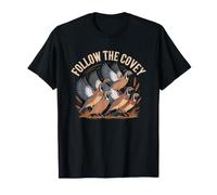 Quail Hunter Covey Rise Flushing Birds Illustration Hunting T-Shirt