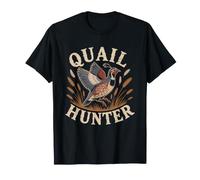 Quail Hunter Vintage Wildlife Print Bird Hunting Upland T-Shirt