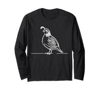 Quail Line Art Birdwatcher Long Sleeve T-Shirt