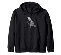 Quail Line Art Birdwatcher Zip Hoodie