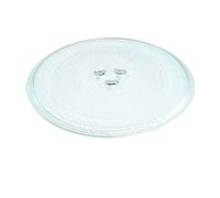 quailitas Microwave Plate - 255 mm Microwave Turntable Glass Tray w/ 3 Fixtures, Scratch-Resistant Plate