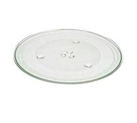 Quailitas Microwave Plate - 315 mm Microwave Turntable Glass Tray w/ 3 Fixtures, Scratch-Resistant Plate, Transparent