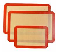 Quailitas Silicone Baking Mat - 3 Pcs Set, Non-Sticky, Food Grade Silicone Rolling Mat, Dishwasher Safe, Freezer Safe, BPA Free, Oven Safe Baking Mat | Kitchen Baking Equipment