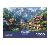 Quaint Little Town 1000 Piece Jigsaw Puzzle with Perfect Snap Fit Favourites Jigsaw Stream Mountain Village As A Brain Training Puzzle for Wall Decoration And Gifts 70x50cm/1000pcs
