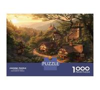Quaint Little Town Jigsaws 1000 Pieces for Adults with Precision Cut Centenary Jigsaws Forest Morning Hut As A Stress Relief Puzzle for Fun Activity for Home 70x50cm/1000pcs