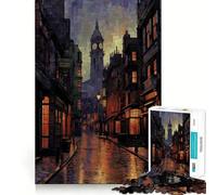 Quaint London UK Streets Jigsaw Puzzles for Adults1000 Piece Strengthen Memory Home Activity Clean Edge Festive Gift (38x26cm)