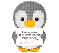 Quaintir Long Distance Relationship Gifts for Boyfriend Girlfriend, Thinking of You Gifts for Couples Best Friend, Handmade Positive Crochet Penguin, Miss You Gift for Him Her, Going Away Gift Ideas