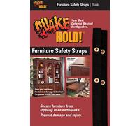 Quakehold! Furniture Strap Kit, Earthquake Fasteners for Disaster Preparedness, Child Proof Safety Straps for RV, Home Office, Helps Prevent Damage and Injury, Easy to Install, Black