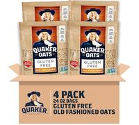 Quaker 4 x Gluten Free Old Fashioned Oatmeal GMO Free Resealable Bags 680ml
