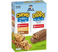 Quaker Chewy Cereal Bars, Chewy & Dipps 4 Flavours 58 Pack Chocolate Chips, Peanut Butter Chocolate Chips, Smores Flavours