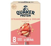 Quaker High in Protein Strawberries & Cream Porridge Sachets 8x42g (Pack of 6)