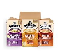 Quaker Indulgent Variety Flavour Sachets | Golden Syrup | Cinnamon | Sultanas, Raisins, Cranberry & Apple | (30 Sachets Total)