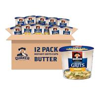 Quaker Instant Grits, Butter Flavor, Breakfast Cereal (Pack of 12)